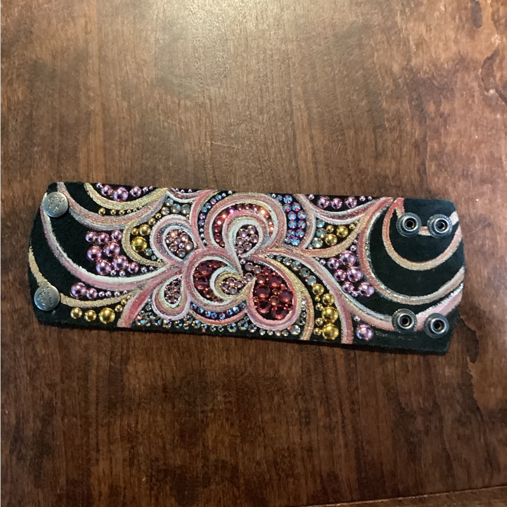 NWT leather hand painted cuff